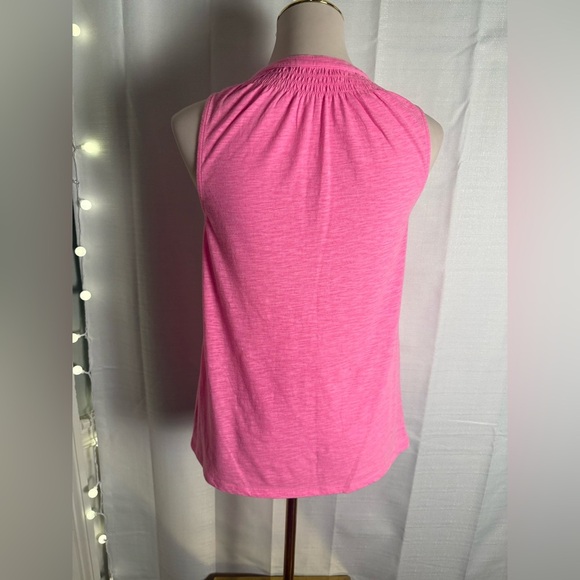Lilly Pulitzer Pink Smocked Buttoned Tank Top - Picture 2 of 7